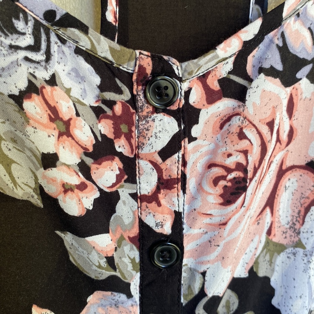 Volcom Racerback Tank | Rose Pattern Sz M/12 - Picture 7 of 7